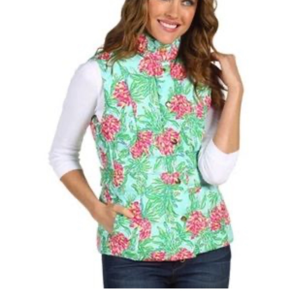 Lilly Pulitzer Spike the Punch Pineapple Lauren Down Vest
